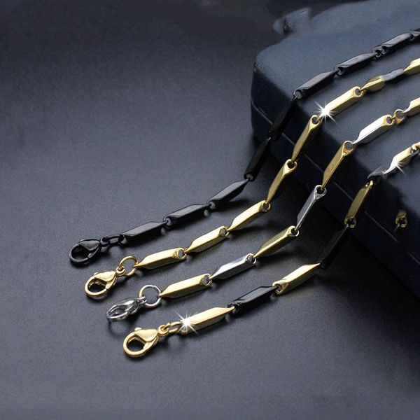 

fashion titanium steel melon seeds stainless steel necklace jewelry couple models elegant black necklace sale, Silver