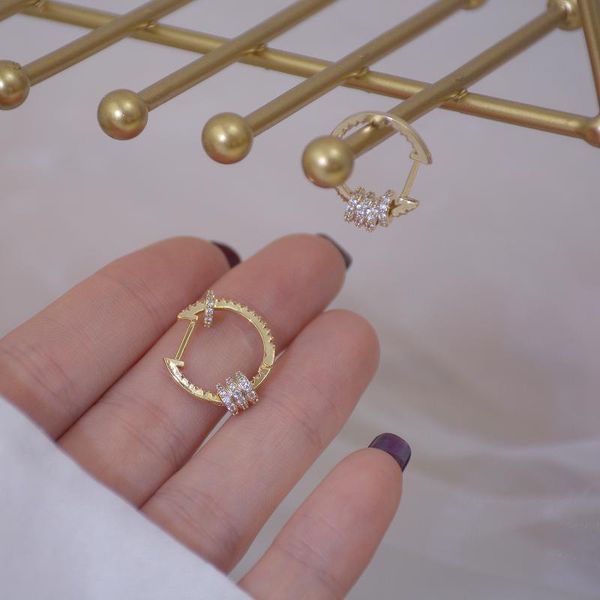 

stud shiny side accessories crystal earrings for women fashion jewelry simple style zirconia, Golden;silver