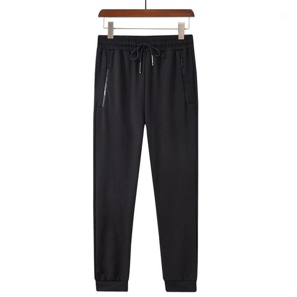 

overweight pants men's clothing streetwear casual pants new fashion sportswear elastic waist black trousers male brand clothing1