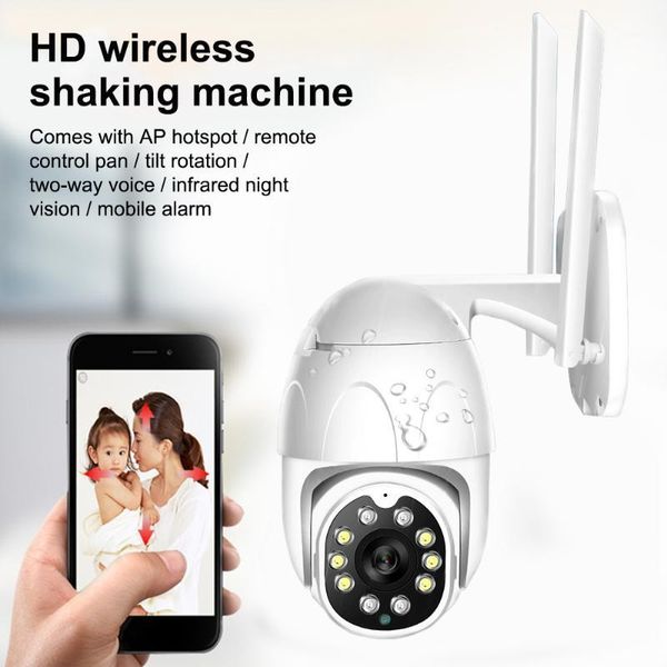 

10 light ball mobile phone wifi remote outdoor 1080p hd full-color waterproof webcam with waterproof power supply1