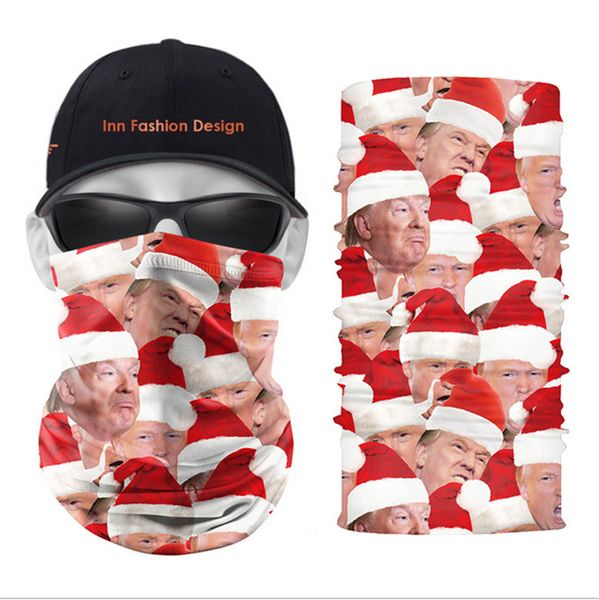 

2020 christmas donald john trump 3d printing face mask windproof dustproof outdoor winter warm cycling face cover neckerchief e102901