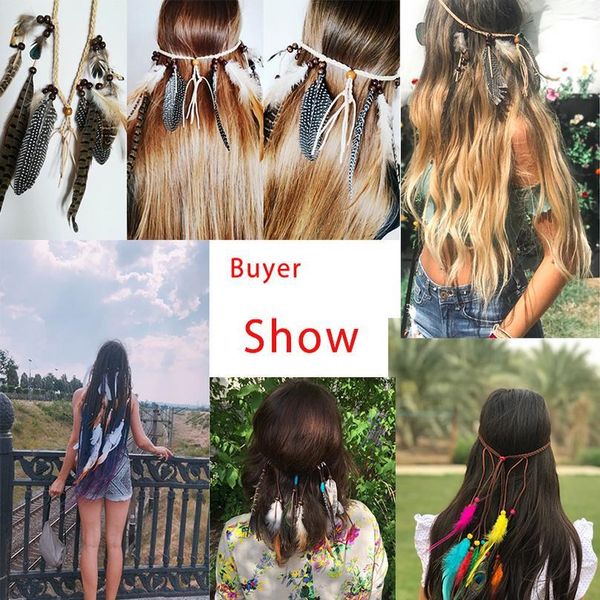

feather headband awaytr hair accessories 2019 festival women hippie adjustable headdress boho peacock feather h jlllmw