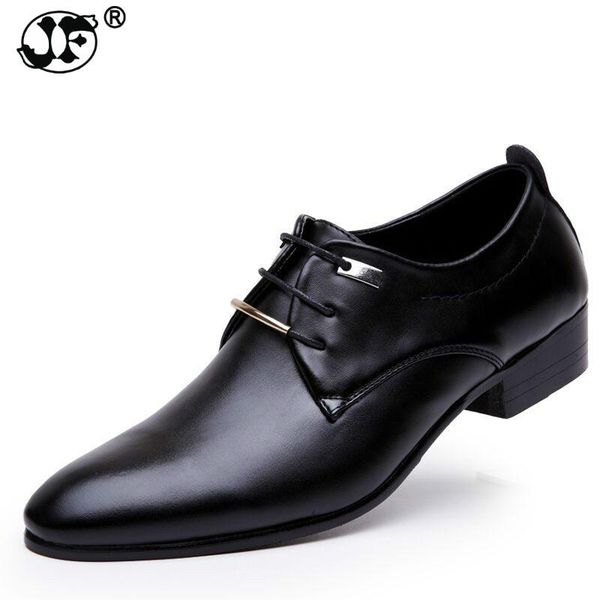 

new men business formal dress shoes oxford men leather shoes lace-up pointed toe british style brown black