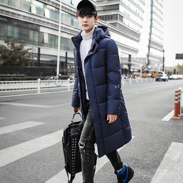 

2020 new men parka winter jacket mens printed cotton men clothing business casual parka coats thick warm hooded coat1, Black