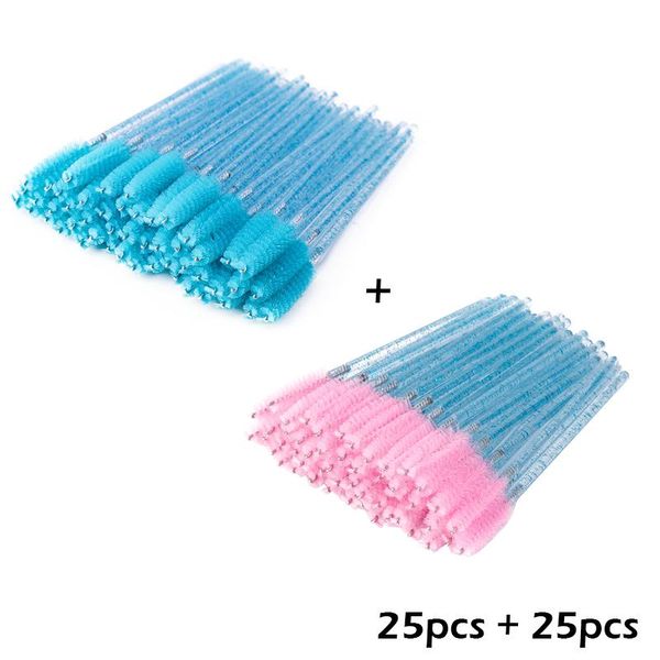 

zwellbe good quality disposable 50 pcs/pack crystal eyelash makeup brush diamond handle mascara wands eyelash extension tool wmtffe xhhair