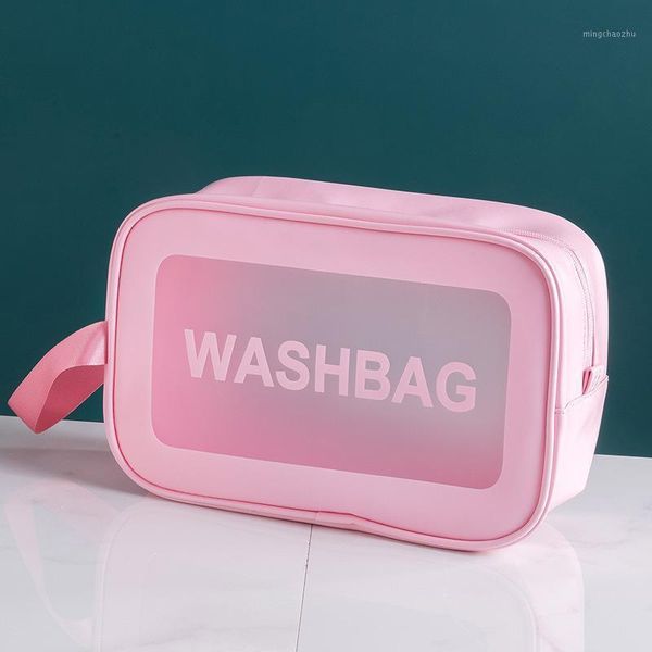 

cosmetic bags & cases portable makeup large capacity transparent toiletry travel wash toothbrush pouch organizer bag torba case1