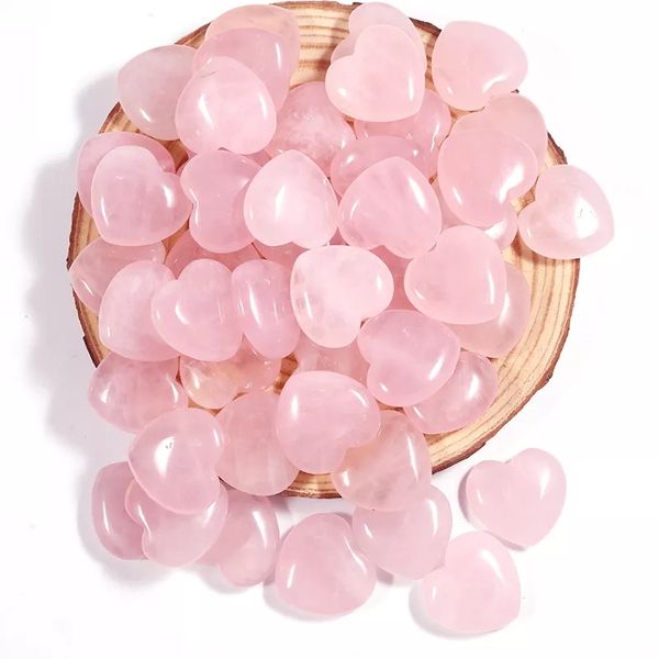 

20x8mm natural rose quartz stone crystal heart chakra healing reiki heart gemstone home decor diy gift, Black