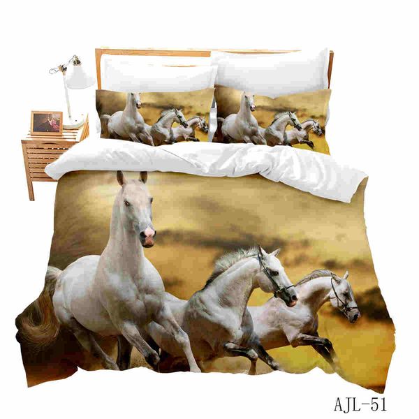 

3d unicorn horse bedding set duvet cover pillow case twin full queen king for kids bedclothes bed cover home textile