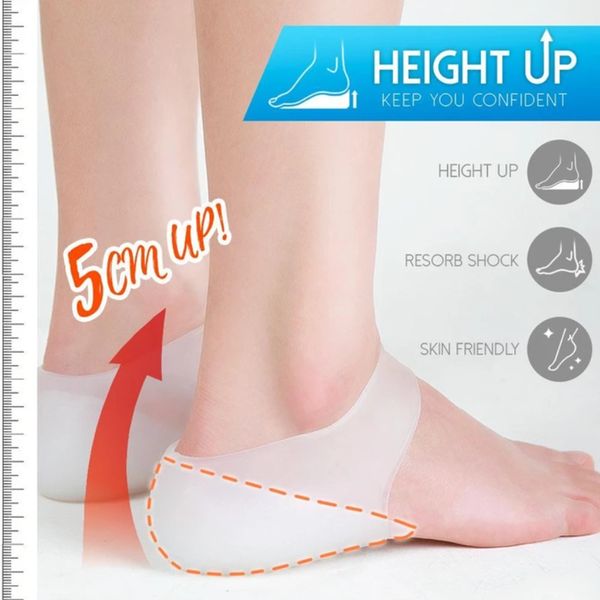 

concealed footbed enhancers invisible height increase insoles silicone foot lift pads dress in socks tool