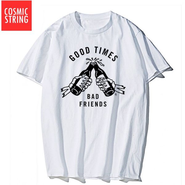 

cosmic string cool good times print casual tshirt loose short sleeve male mens sport hooded sweatshirt hoodie men t shirt