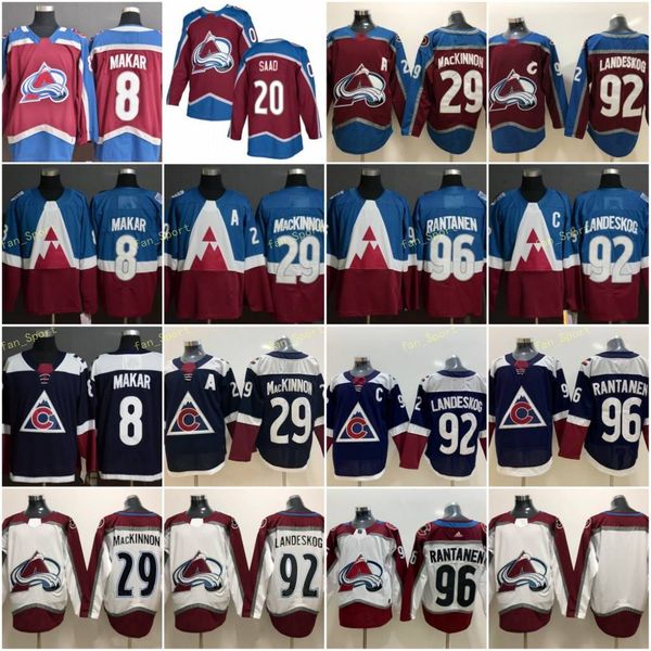 

2021 colorado avalanche 20 brandon saad jersey 8 cale makar 29 nathan mackinnon 96 mikko rantanen 92 gabriel landeskog hockey jerseys, Black;red