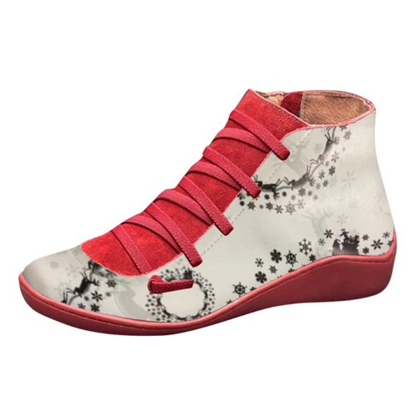 

winter autumn new women snow boots warm christmas side zipper low-cut short boots flat-heel martin large size botas mujer, Black