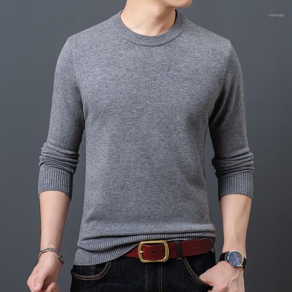 

autumn new men's leisure long sleeve sweaters fashion round neck base sweater1, White;black