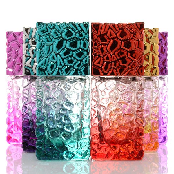 

25ml colorful glass bottle square perfume spray bottle wholesale
