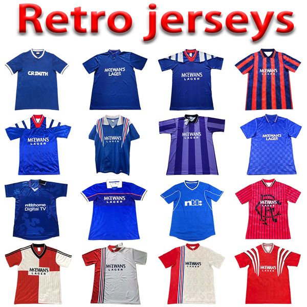 

retro glasgow rangers 02 84 87 92 94 95 96 97 99 soccer jerseys gascoigne mccoist laudrup ferguson football vintage classic shirt top, Black;yellow