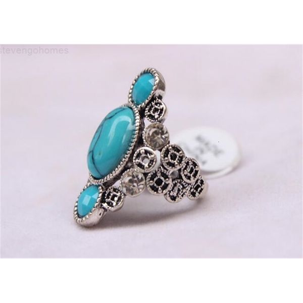 

and tibetan silver inlaid turquoise retro men women ring