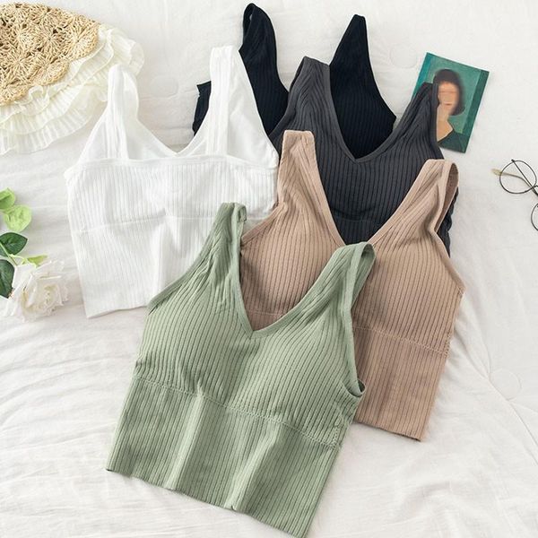 

camisoles & tanks fashion tank push up padded women bras lingeries female casual summer camis, Black;white