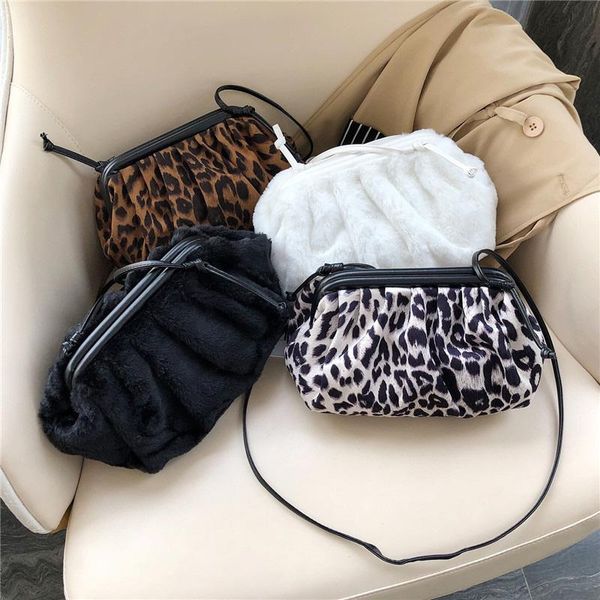 

leopard clip bag women famous handbag pu leather cloud bags for ladie luxury shoulder bags purse causal tote new crossbody purse