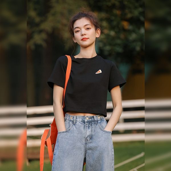 

lisa same short t-shirt women's short sleeve coat t-shirt 2020 new summer loose korean online red super ins fashion iktty, White