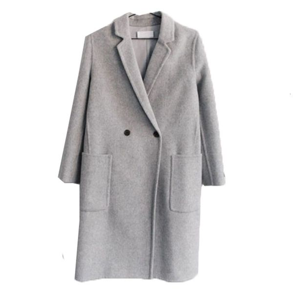 

2021 new coat the wool medium winter section big xxl straight cashmere hairy women's blouse thicken e70n, Black