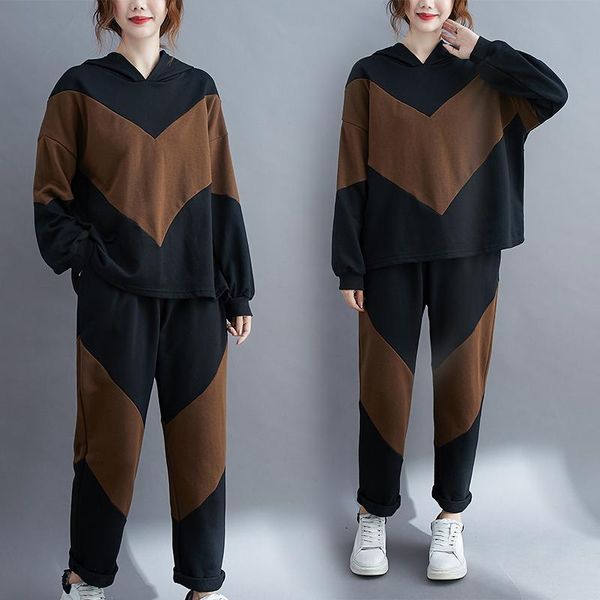 

women's tracksuits loose 2 piece set autumn and pants fashion year-old female costume casual clothing tracksuit for women, Gray