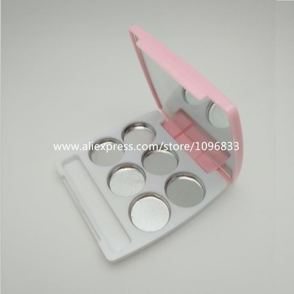

storage bottles & jars 30pcs/lot, 6 grids pink eyeshadow case empty pressed lipstick pallet with mirror cosmetic container square compact