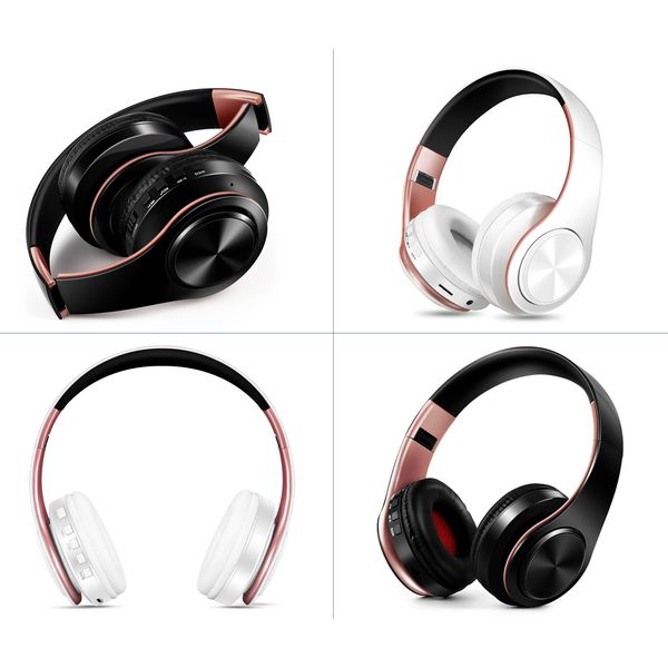 

43fg new shinning arrival gold colors bluetooth headphones wireless stereo headsets earbuds with mic /tf card
