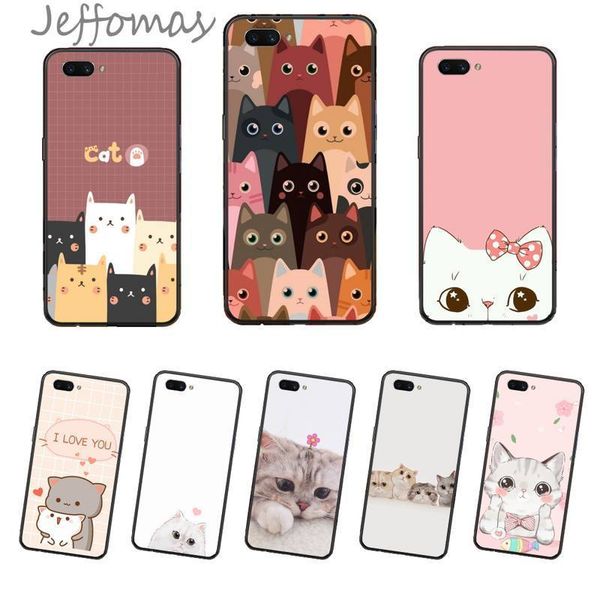 

cat cute kitten pink lovely diy phone case cover shell for oppo f 1s 7 9 k1 a77 f3 reno f11 a5 a9 2020 a73s r15 realme pro