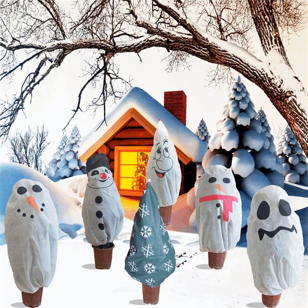 

christmas decorations non-woven christmas tree protective cover plant cold and insect-proof tree cover cartoon snowman pattern favor f110703
