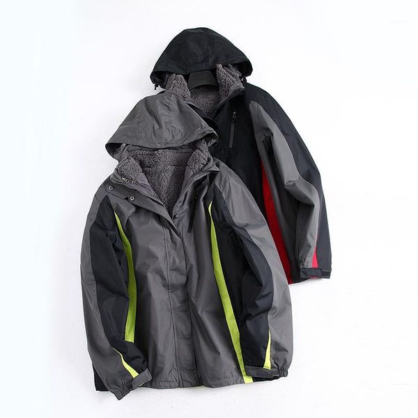 

man with thick warm winter wind ski-wear, cotton-padded jacket coat charge garments of three kinds of tees in the tank can be si1, Black;brown