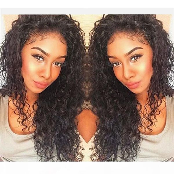 

100% brazilian virgin full lace wig glueless human hair lace front wig human lace wig brazilian with baby hair for black women, Black;brown