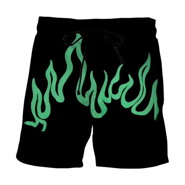 

fluorescent green flame singer shorts+t men clothing black 3d print shirts aesthetic anime kawaii men clothing