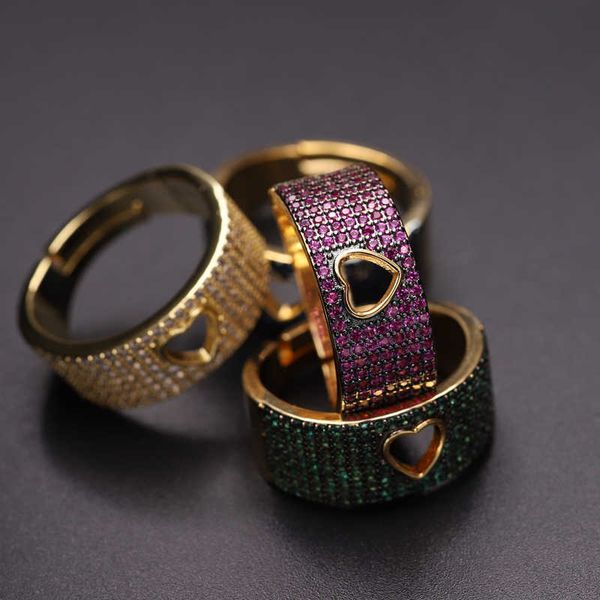

fashion unique adjustable ring micro paved cubic zircon small heart shape gold color boho women wedding rings gift, Silver