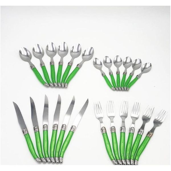

ree shipping france 24pcs laguiole stainless steel dinnerware/cutlery set in a gift box,tablewar sqctpc bdenet
