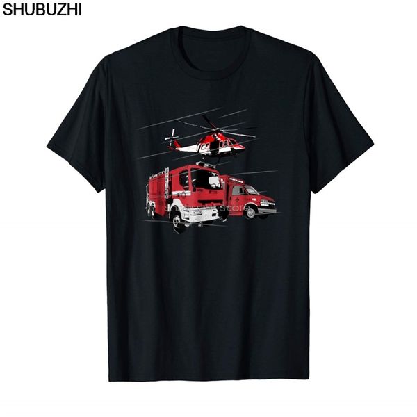 

sport new fashion t-shirt graphic letter t-shirt men casual cotton o-neck ems fire truck ambulance rescue helicopter t-shirts sbz5453