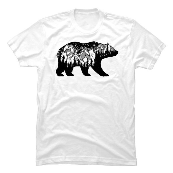 

forest bear stay wild fashionable summer tees classic tees 2020 new landscape hill sport hooded sweatshirt hoodie men t shirt