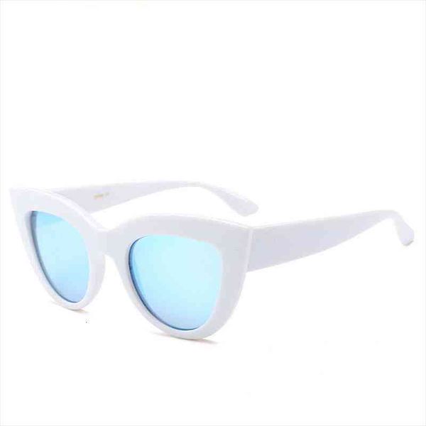 

uv400 goggles gradient lens full frame brand design women sunglasses cat style eye sun glasses retro uv400 ocean color, White;black