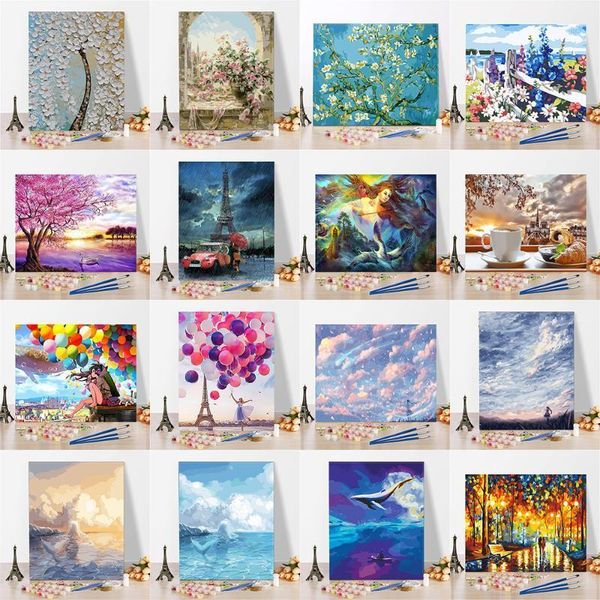 

imagine scenery paint by numbers hand painted home decor kits drawing canvas diy oil coloring painting pictures by numbers1