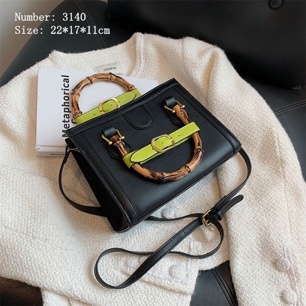 

wholesale ladies leathers shoulder bags simple joker solid color leather handbag elegant personality fashion tote bag street trend stereotyp, Black;red