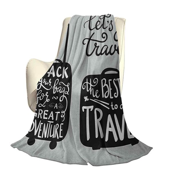 

packing the bags and traveling world journey and fun themed work of art printoffice leisure blankets