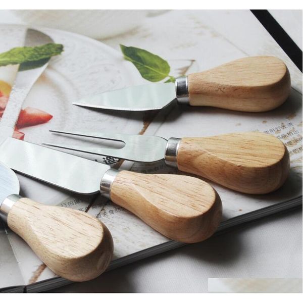 

cheese knife set oak handle knife fork shovel kit graters baking cheese pizza slice jllktg network2010