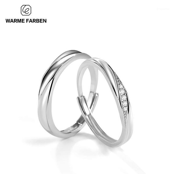 

925 sterling sliver rings inlaid ziron adjustable jewelry ring for women men korean simple lovers' sliver ring birthday gift1, Golden;silver