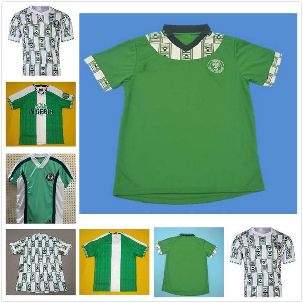 

retro classic 1996 1998 soccer jerseys west okocha dosu babangida oliseh kanu oparaku ikpeba amokachi retro football shirt, Black;yellow