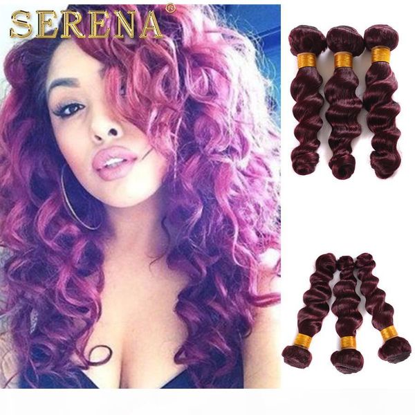 

peruvian loose wave virgin hair weaves #99j grade 8a virgin remy human hair weft extensions 3 bundles 10-30 inch wave hair weaves, Black