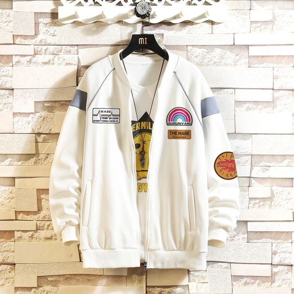 

2021 letter printed men's casual hoodie baseball jacket new fall hip hop ijlo, Black;brown