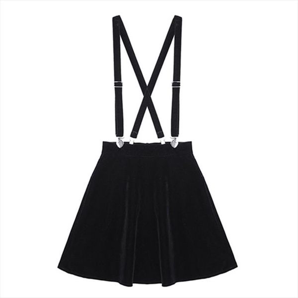 

womens skirt harajuku velvet punk love clip strap skirt for female ladies mini skirts black color girls mini skirts