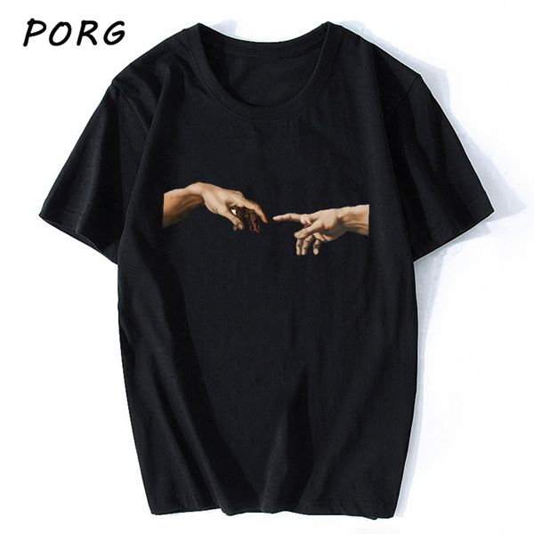 

michelangelo hands ulzzang vintage aesthetic tshirt 90s aesthetic camisetas grunge harajuku new sport hooded sweatshirt hoodie men t shirt
