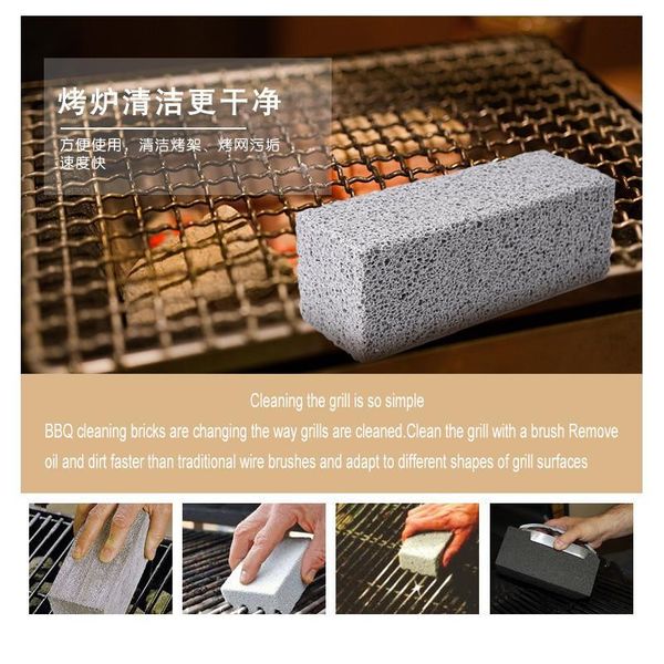 

2/3pcs bbq cleaning stone non slip handheld odorless grill ecological clean brick barbecue scraper griddle removing stai bbybve