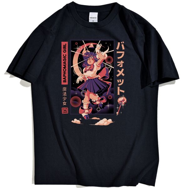 

baphomagic girl streetwear man japanese fantasy girl anime for man trend vintage thin section sport hooded sweatshirt hoodie t shirt