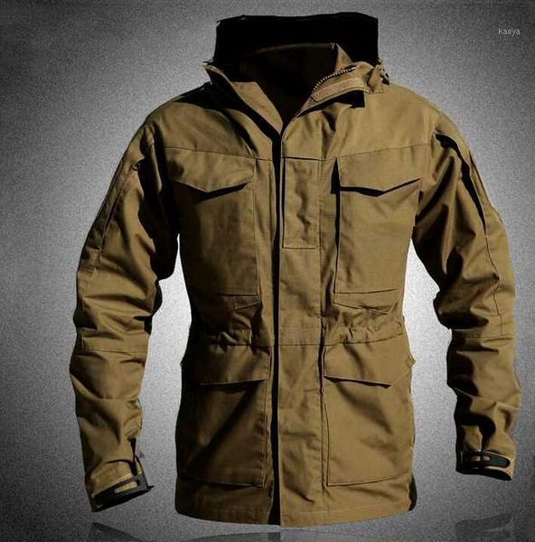 

army clothes casual tactical windbreaker men winter autumn waterproof flight pilot coat hoodie field jacket1, Black;brown